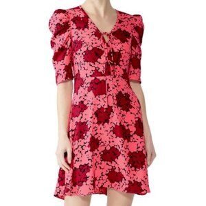 Kate Spade Red and Pink Floral Dress Size 4